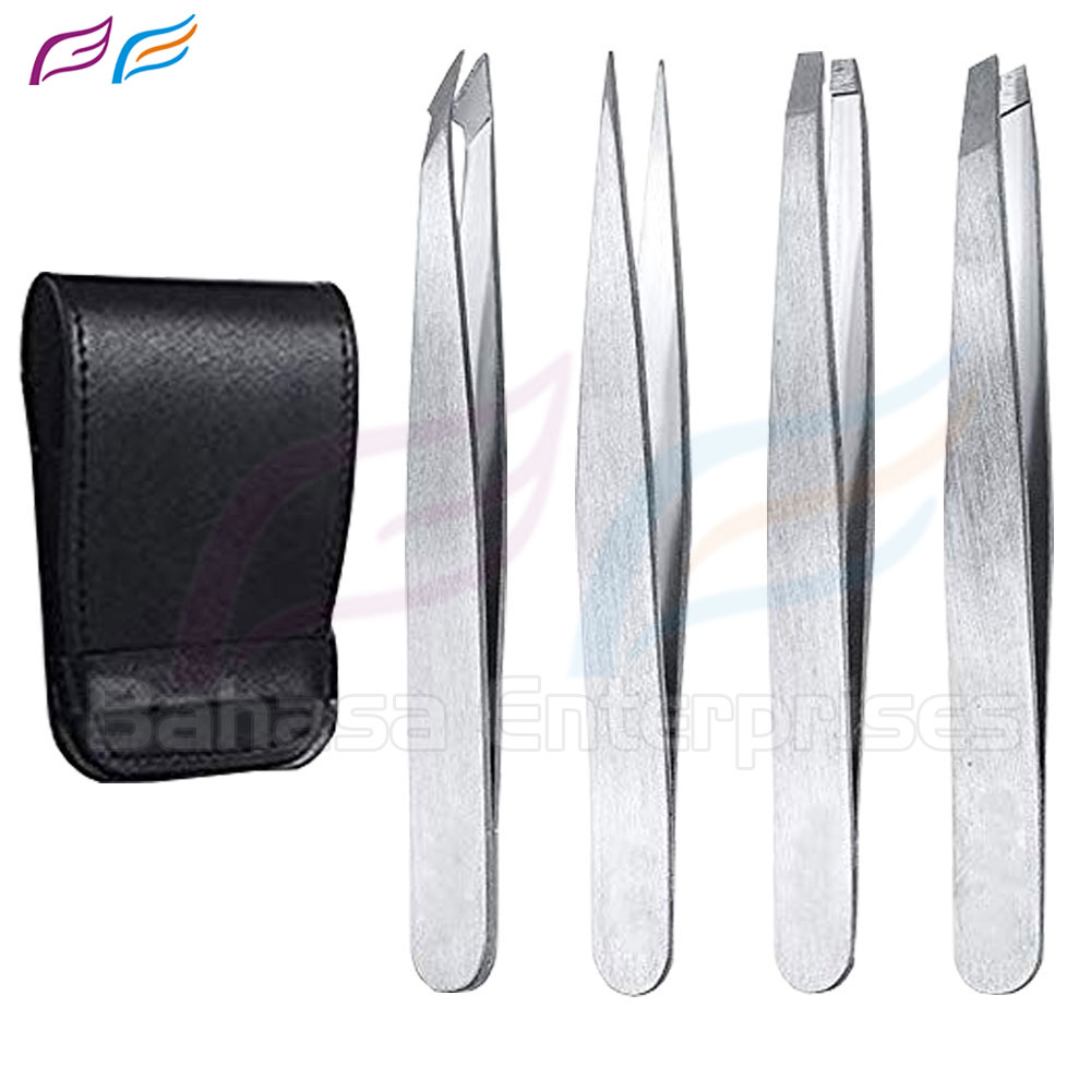 Silver Eyebrow Tweezer Set